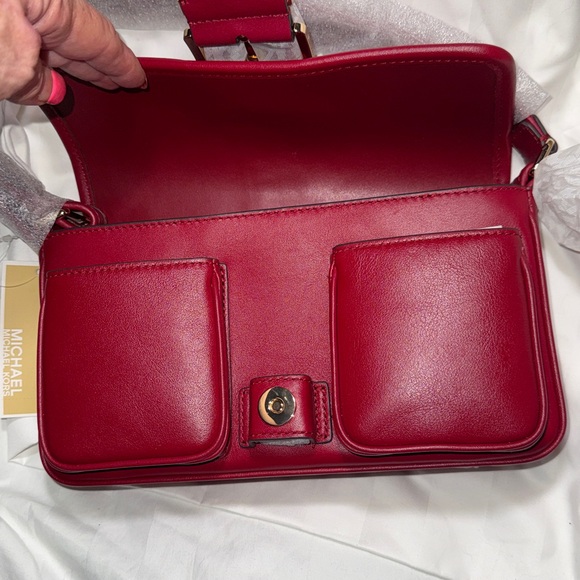 NWT - Micheal Kors “Colby” Medium Leather Shoulder Bag….Deep Red. - Picture 3 of 5